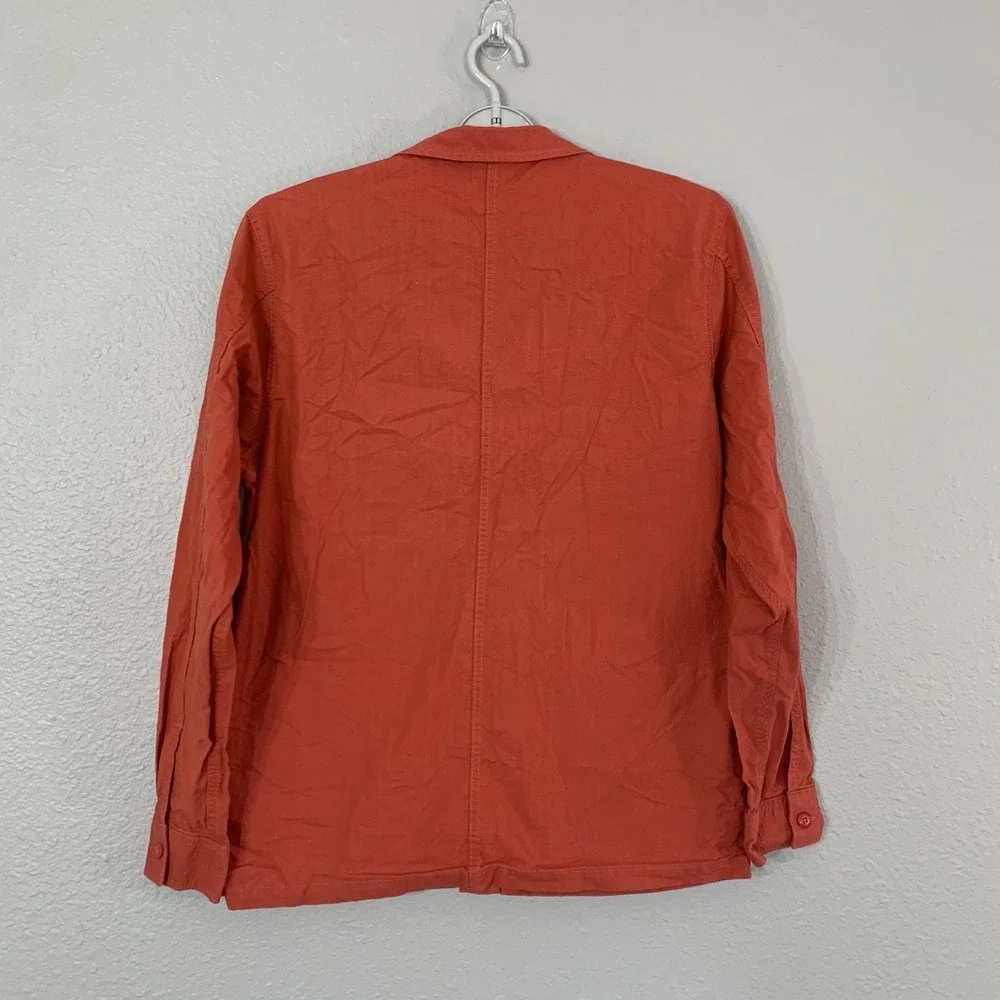 The North Face Men's Size M Orange  Long Sleeve Button Up Camp Shirt Heavyweight